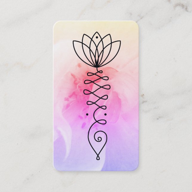 Carte De Visite *~* QR Rose Lotus Heart Nirvana Massage Reiki Yoga (Devant)