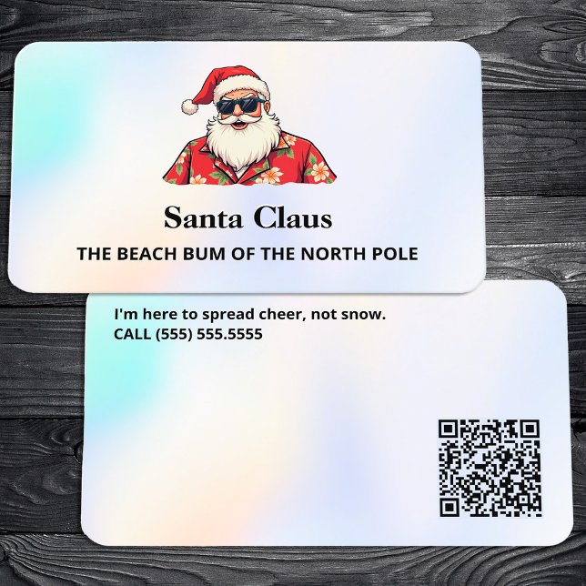 Carte De Visite QR Santa for Hire Funny (QR Santa for Hire Funny Business Card)