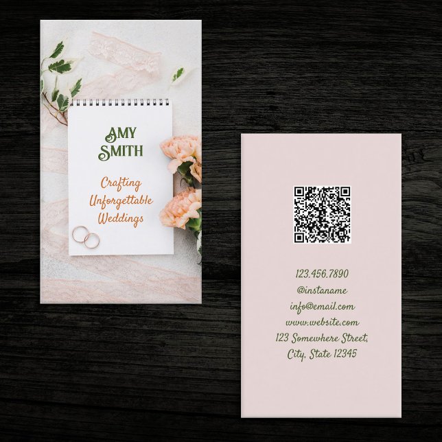 Carte de visite QR wedding planner (Wedding Planner QR Business Cards)