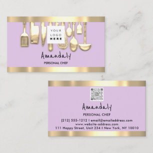 Carte De Visite QRCode Chef personnel Cuisine Restaurant Nourritur