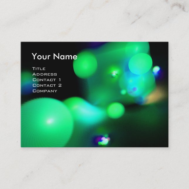 Carte De Visite QUANTUM BUBBLES MONOGRAM vert vif (Devant)