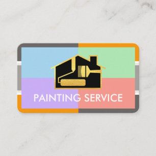 Carte De Visite Quartiers Pastels Dans un Cadre de Peinture Élégan