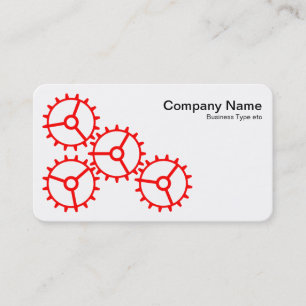 Carte De Visite Quatre engrenages III - Rouge et blanc