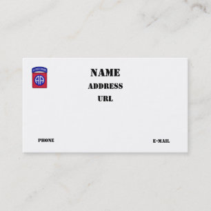 Carte De Visite quatre-vingt-deuxième La Division Aéroportée de