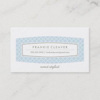 CARTE DE VISITE quatrefoil motif panneau pastel bl