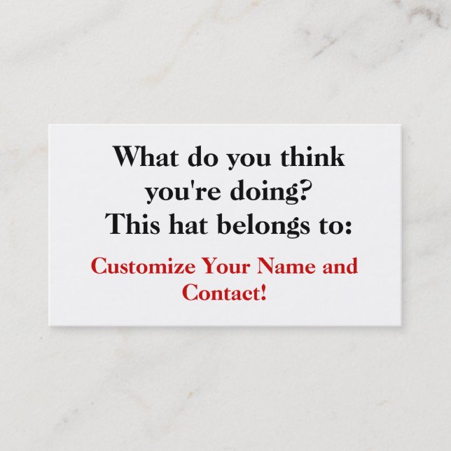 Carte De Visite Que vous pensez-vous faites-vous ? (Devant)