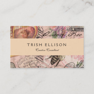 Carte De Visite Queen Bee Vintage magnifique collage