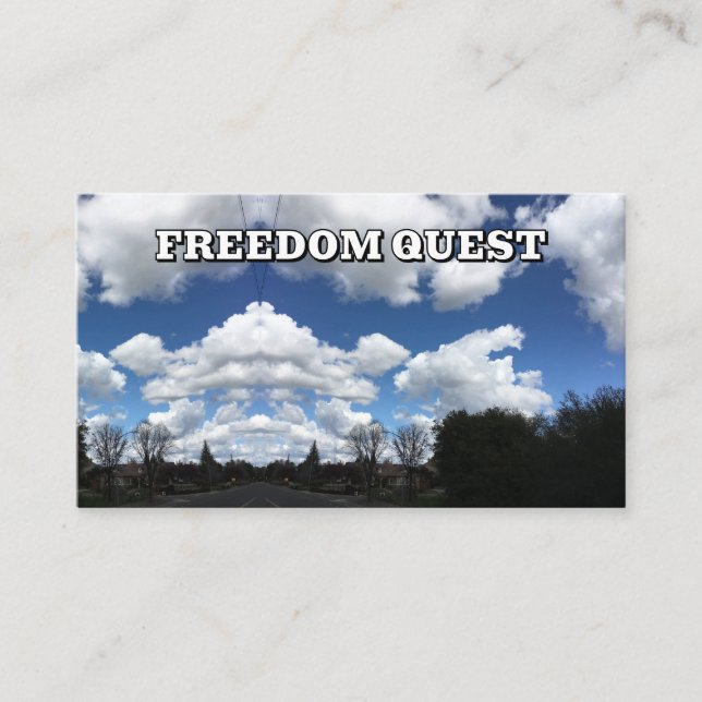 Carte De Visite QUEST LIBERTÉ ( vous pouvez modifier les mots ) (Devant)