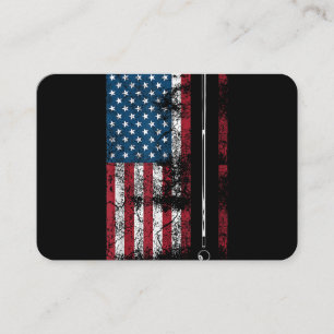 Carte De Visite Queue de billard drapeau américain Mignon jeu de t