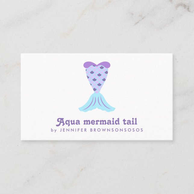 Carte De Visite Queue de Mermaid Féminine Côtière Élégante (Devant)