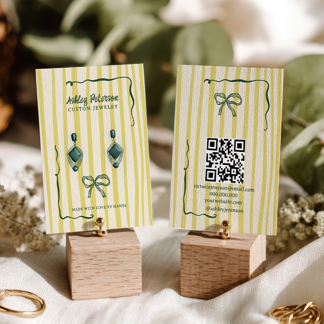 Carte De Visite Quirky Citrus Hand-Drawn Bow Jewelry Earring (Quirky Citrus Hand-Drawn Bow Jewelry Earring Business Card)