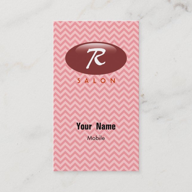 Carte De Visite R Salon de beauté Monogram (Devant)