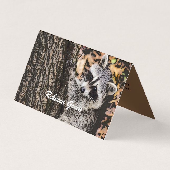 Carte De Visite Raccoon sauvage (Devant)