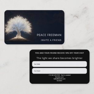 Carte De Visite Racines de la lumière des étoiles Arbre lumineux