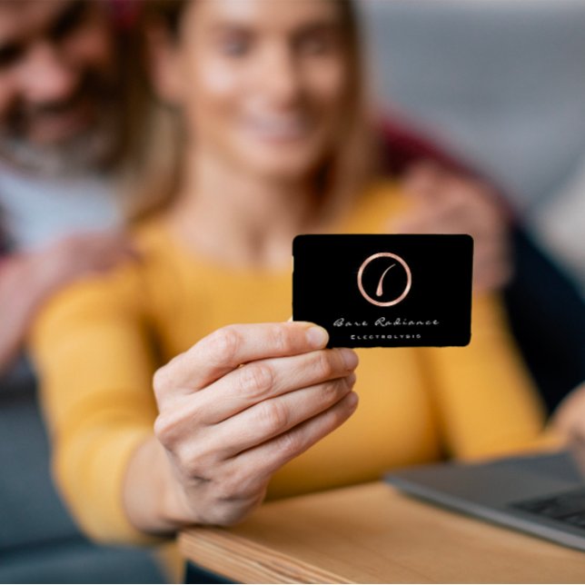 Carte De Visite Radiance nu Electrolyse Crayon Rose de beauté (Bare Radiance Electrolysis Waxing Beauty Rose Business Card)