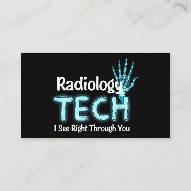 Carte De Visite Radiologie Tech Humour X Ray (Devant)