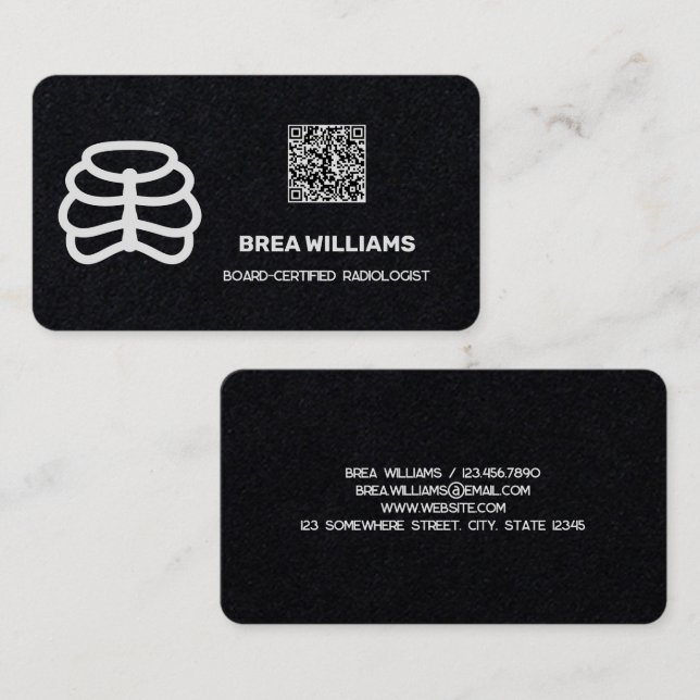 Carte De Visite Radiologiste personnalisé QR (Devant / Derrière)
