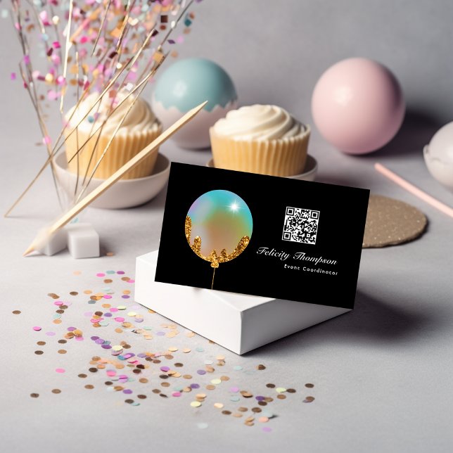 Carte De Visite Rainbow and Gold Ballots Event Industry QR Code (Créateur téléchargé)