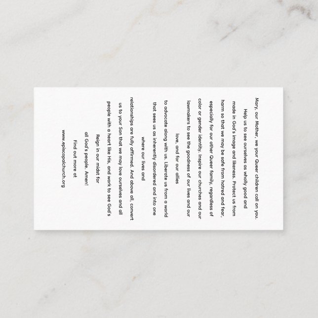 Carte De Visite Rainbow Black Madonna Holy Card (Dos)