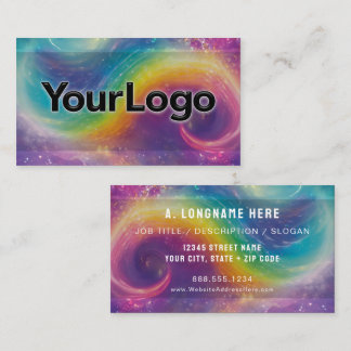 Carte De Visite Rainbow Cosmic Galaxy Artisan Company Logo 
