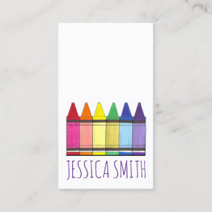 Carte De Visite Rainbow Crayons Artist Art Teacher Pride Éducation