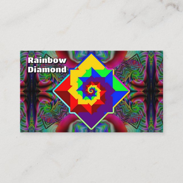 Carte De Visite Rainbow Diamond ( vous pouvez modifier les mots ) (Devant)