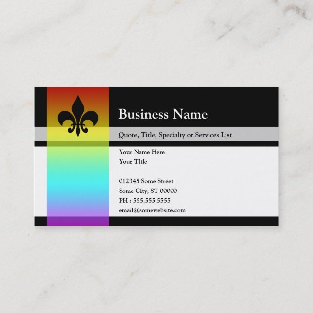 Carte De Visite rainbow fleur de lys (Devant)