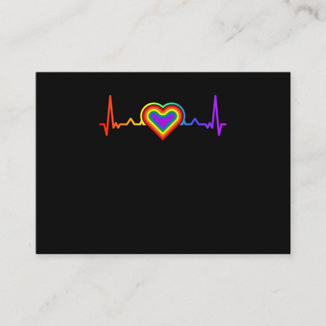 Carte De Visite Rainbow Heart LGBTQ Lesbian Gay Pride (Devant)