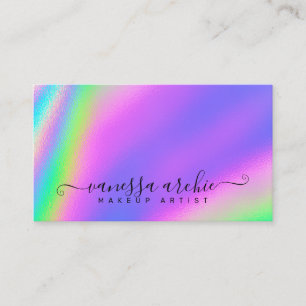 Carte De Visite Rainbow Holographic Foil Beauty Service