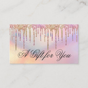 Carte De Visite Rainbow Holographic Parties scintillant Drift Cert