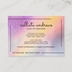 Carte De Visite Rainbow Holographic Parties scintillant Ombre Lash