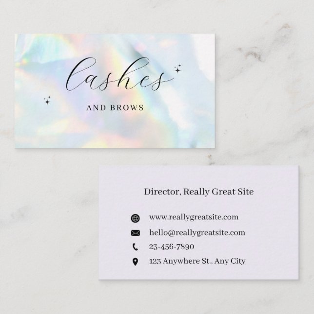 Carte De Visite  Rainbow Lash & Brow Business Card | Ed (Devant / Derrière)