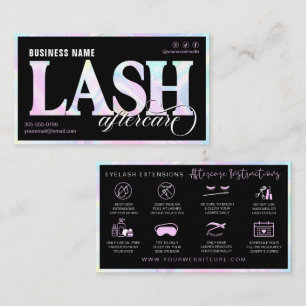 Carte De Visite Rainbow Lash Extension Aftercare