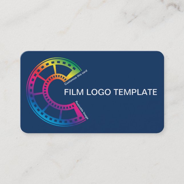 Carte De Visite Rainbow Logo Simple Media Film Strip (Devant)
