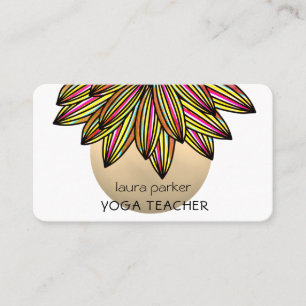 Carte De Visite Rainbow Lotus Fleur Yoga Méditation Professeur Bus