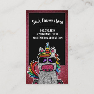 Carte De Visite Rainbow Parties scintillant Unicorn Professionnel 