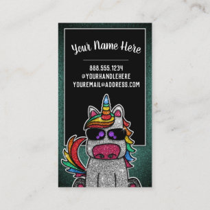Carte De Visite Rainbow Parties scintillant Unicorn Professionnel 