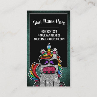 Carte De Visite Rainbow Parties scintillant Unicorn Professionnel