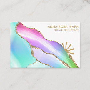 Carte De Visite *~* Rainbow Pastel Agate White Gold Vein Parties s