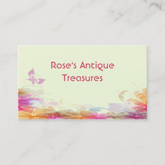 Carte De Visite Rainbow Pastel Florals (Devant)