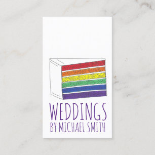 Carte De Visite Rainbow Pride LGBT Gâteau Wedding planner boulange