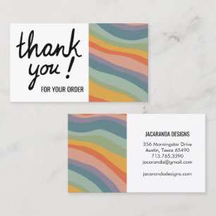 Carte De Visite Rainbow Stripes Merci pour votre achat