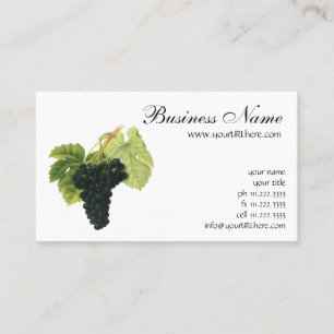 Carte De Visite Raisin de vigne biologique rouge vin vintage, nour