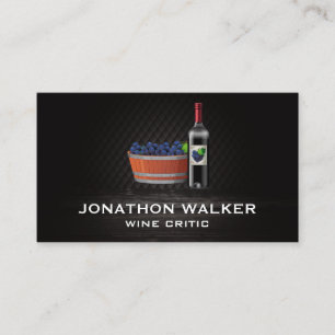 Carte De Visite Raisins à vin et bouteille de vin