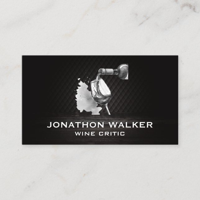 Carte De Visite Raisins de vin et une bouteille de vin pour (Devant)