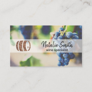 Carte De Visite Raisins de vin Fût de vin