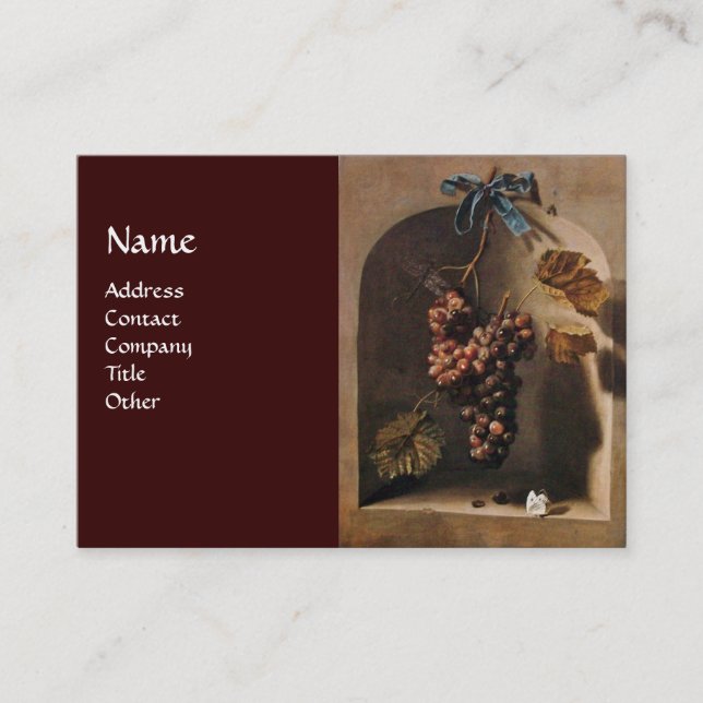 CARTE DE VISITE RAISINS TRAITÉS VIGNOBLE RUSTIQUE, VITRALE, VITICU (Devant)