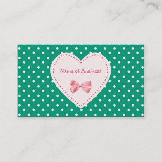Carte De Visite Raison sociale de coeur de vert vert