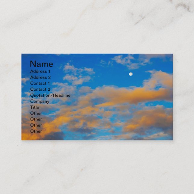 Carte De Visite Raisons de se réveiller tôt (Devant)