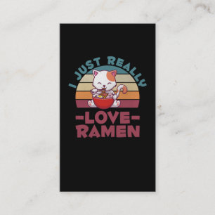 Carte De Visite Ramen Lover Cute Cat Manger Des Nouilles Japonaise